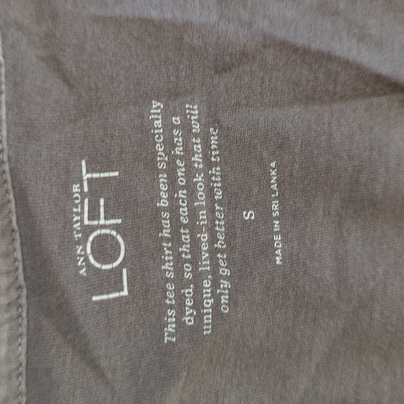 Loft gray short-sleeve lived-in cotton long t-shirt v-neck women's size S - Picture 4 of 6